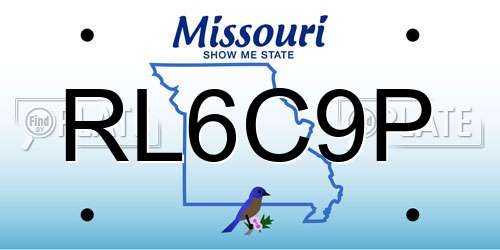 RL6C9P Missouri License Plate