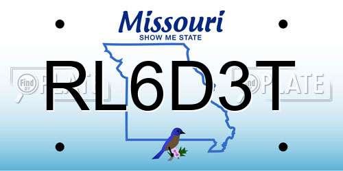 RL6D3T Missouri License Plate