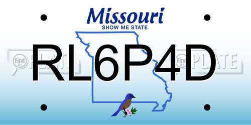 RL6P4D Missouri License Plate