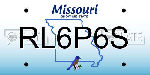RL6P6S Missouri License Plate