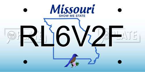 RL6V2F Missouri License Plate