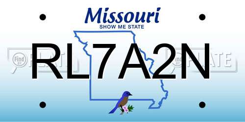 RL7A2N Missouri License Plate