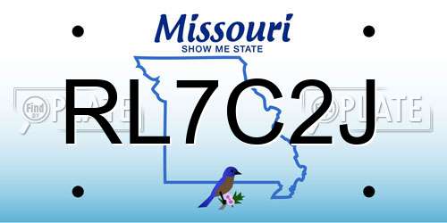RL7C2J Missouri License Plate