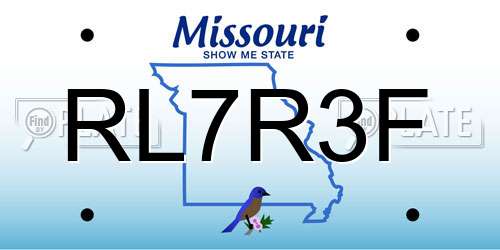 RL7R3F Missouri License Plate
