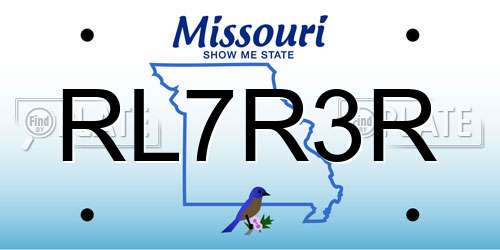 RL7R3R Missouri License Plate