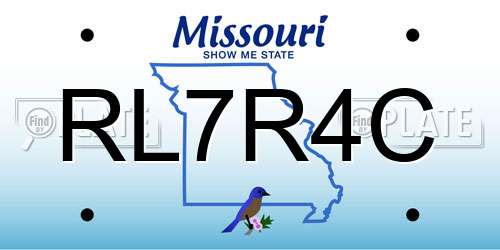 RL7R4C Missouri License Plate