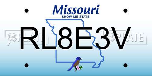 RL8E3V Missouri License Plate
