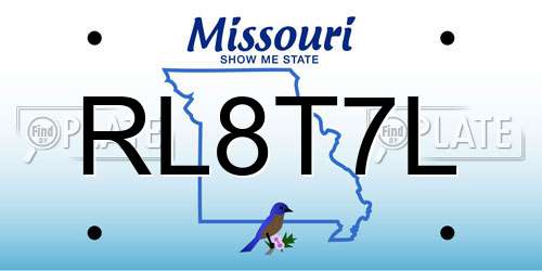 RL8T7L Missouri License Plate