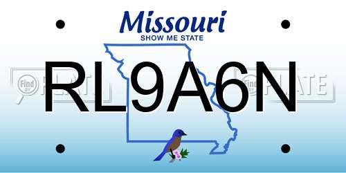RL9A6N Missouri License Plate