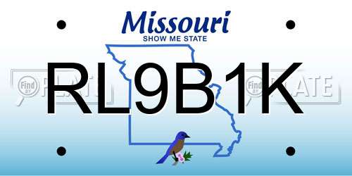 RL9B1K Missouri License Plate