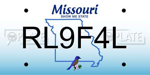 RL9F4L Missouri License Plate