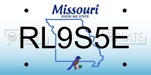 RL9S5E Missouri License Plate