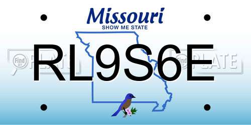 RL9S6E Missouri License Plate