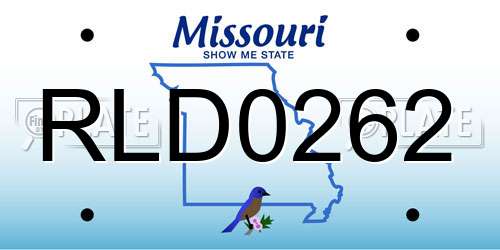 RLD0262 Missouri License Plate