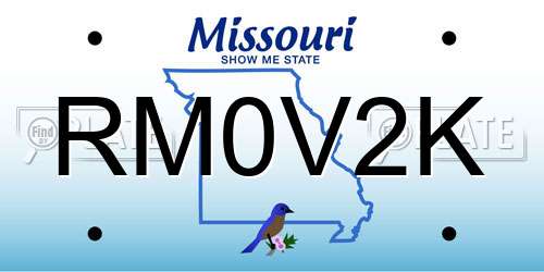 RM0V2K Missouri License Plate