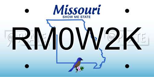 RM0W2K Missouri License Plate