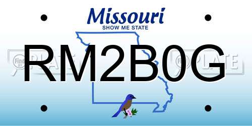 RM2B0G Missouri License Plate