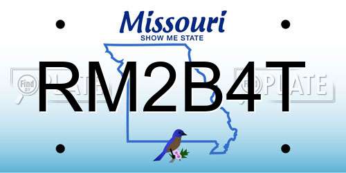 RM2B4T Missouri License Plate