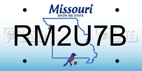 RM2U7B Missouri License Plate