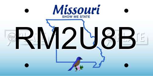 RM2U8B Missouri License Plate