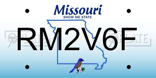 RM2V6F Missouri License Plate