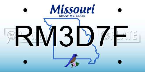 RM3D7F Missouri License Plate