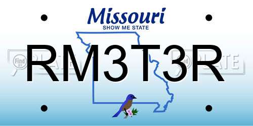 RM3T3R Missouri License Plate