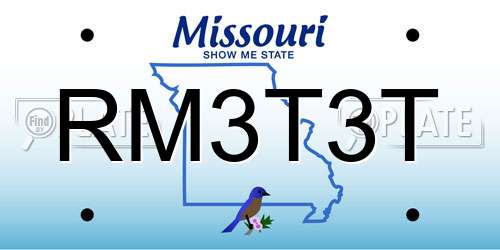 RM3T3T Missouri License Plate