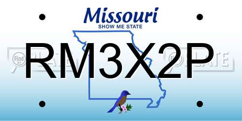 RM3X2P Missouri License Plate