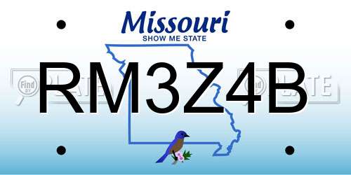 RM3Z4B Missouri License Plate
