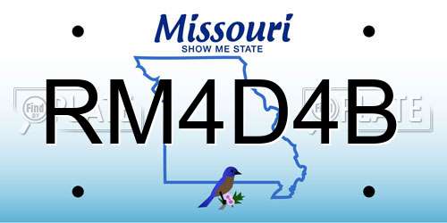 RM4D4B Missouri License Plate