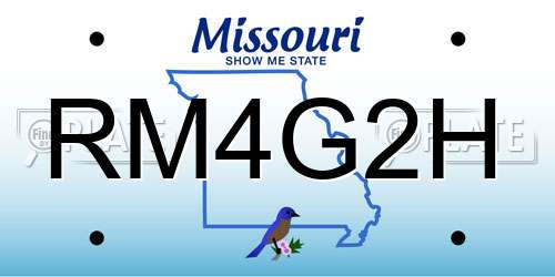 RM4G2H Missouri License Plate