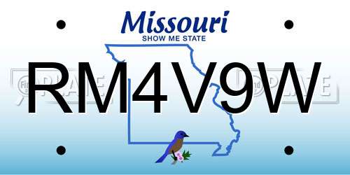 RM4V9W Missouri License Plate