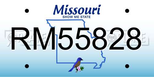 RM55828 Missouri License Plate