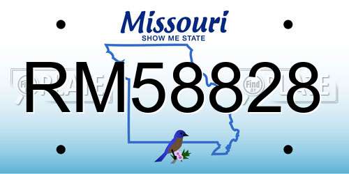 RM58828 Missouri License Plate