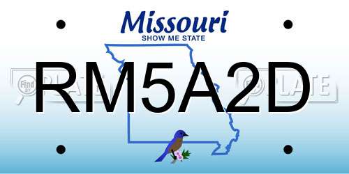 RM5A2D Missouri License Plate