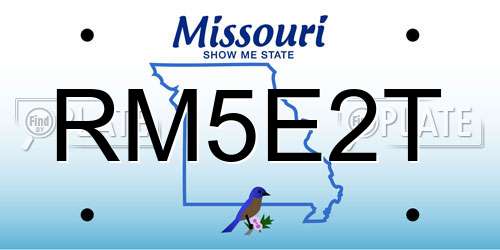 RM5E2T Missouri License Plate