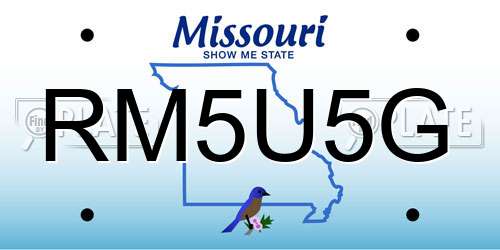 RM5U5G Missouri License Plate
