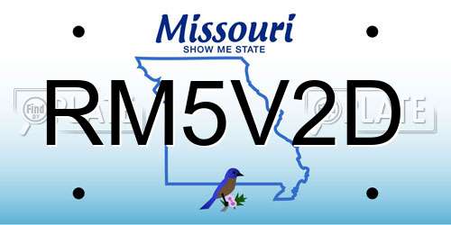 RM5V2D Missouri License Plate