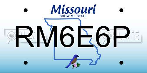 RM6E6P Missouri License Plate
