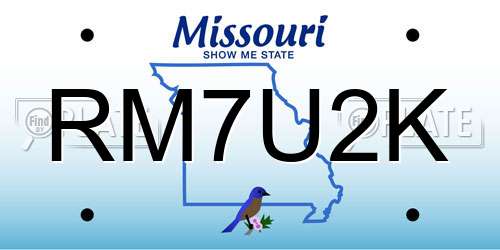 RM7U2K Missouri License Plate