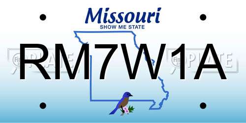RM7W1A Missouri License Plate