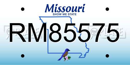 RM85575 Missouri License Plate