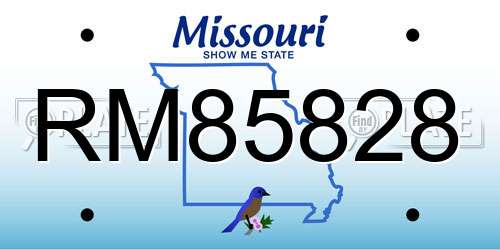 RM85828 Missouri License Plate