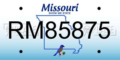 RM85875 Missouri License Plate