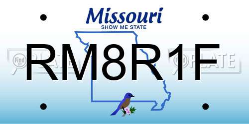 RM8R1F Missouri License Plate