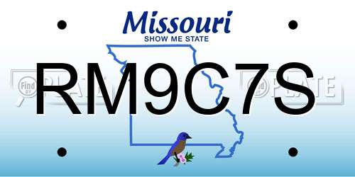RM9C7S Missouri License Plate