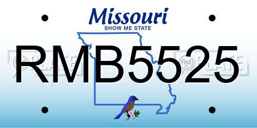 RMB5525 Missouri License Plate