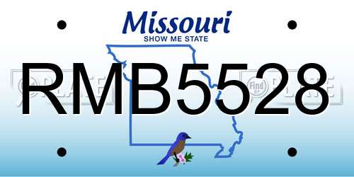 RMB5528 Missouri License Plate