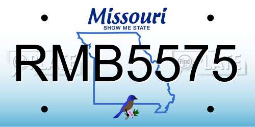 RMB5575 Missouri License Plate